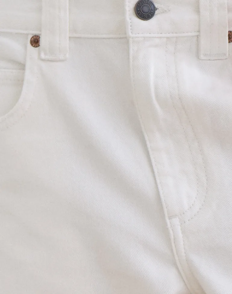 Low Rise Denim Skater Short in True White