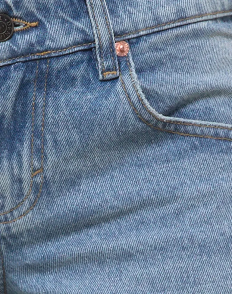 Low Rise Parallel Jeans In Bright Blue Used