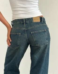 Low Rise Parallel Jeans in Bright Blue