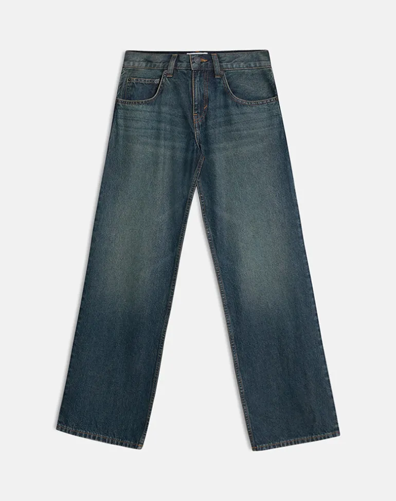 Low Rise Parallel Jeans in Dirty Green