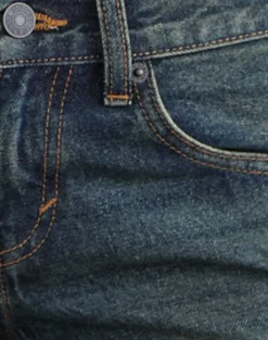 Low Rise Parallel Jeans in Dirty Green