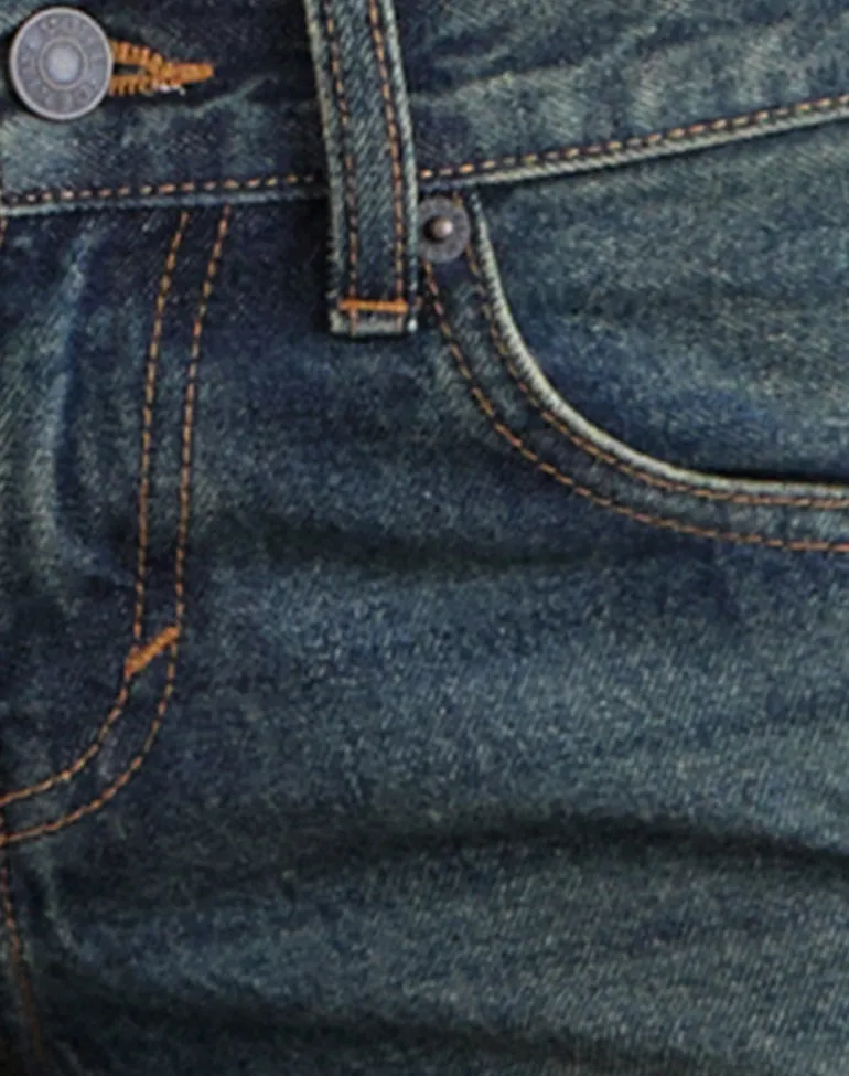Low Rise Parallel Jeans in Dirty Green