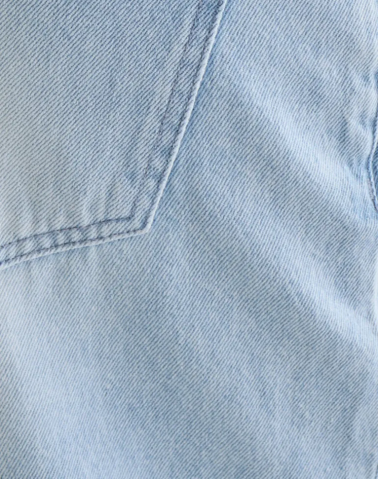 Low Rise Parallel Jeans in Icy Blue
