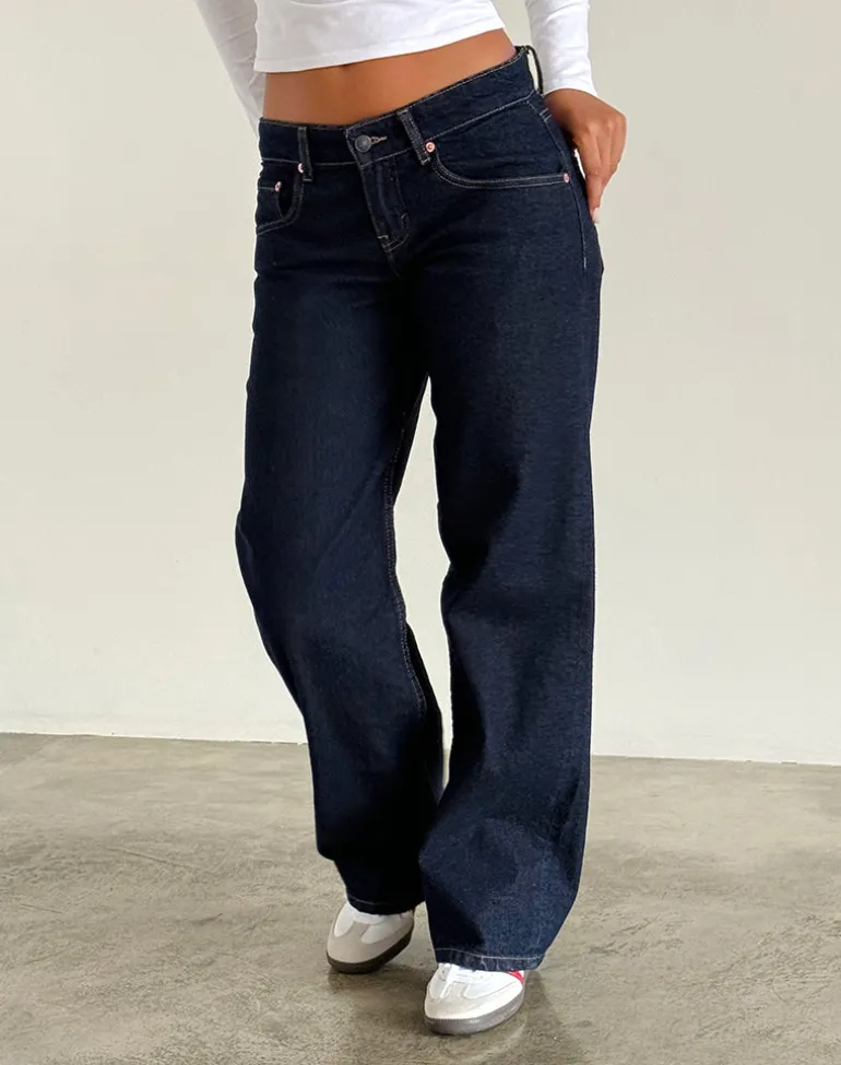 Low Rise Parallel Jeans in Indigo