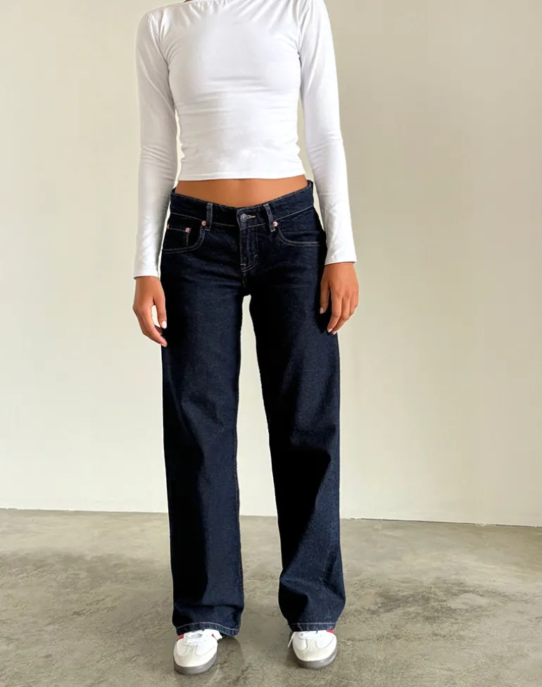 Low Rise Parallel Jeans in Indigo