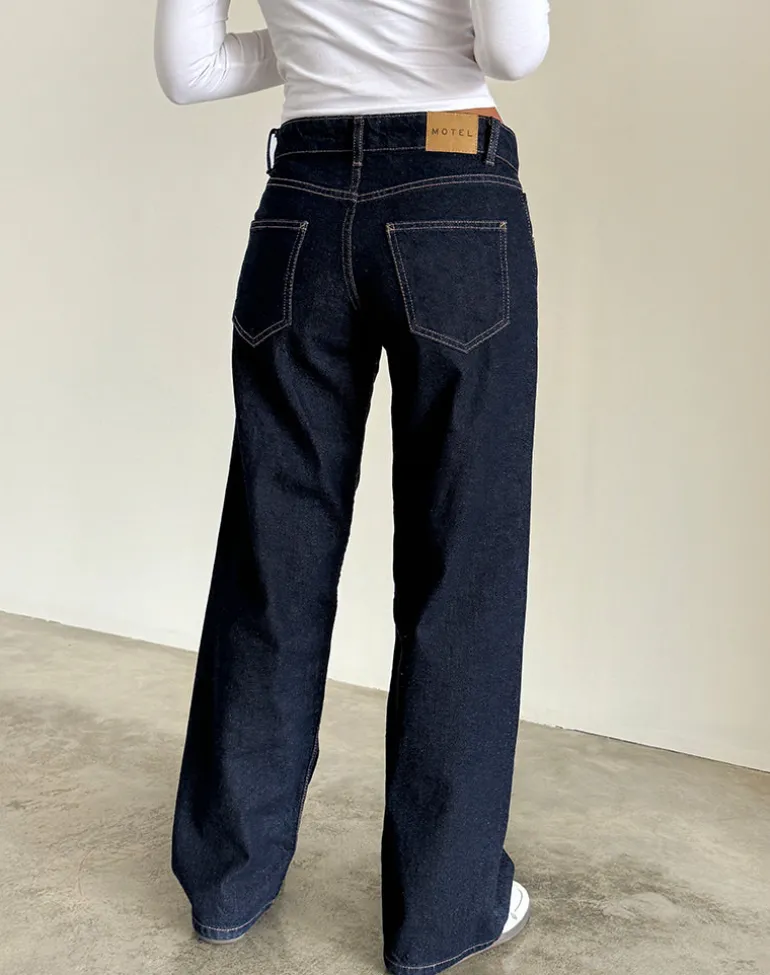 Low Rise Parallel Jeans in Indigo