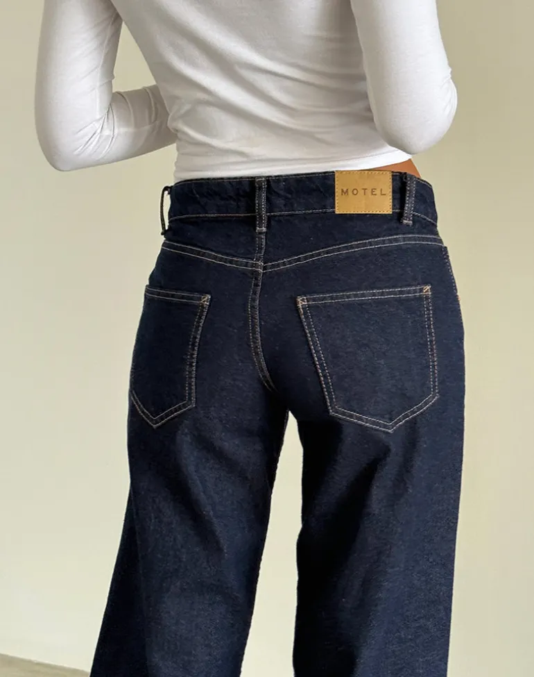 Low Rise Parallel Jeans in Indigo