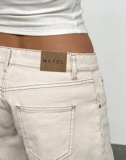Low Rise Parallel Jeans in Off White