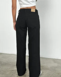 Low Rise Parallel Jeans in Rinse Black