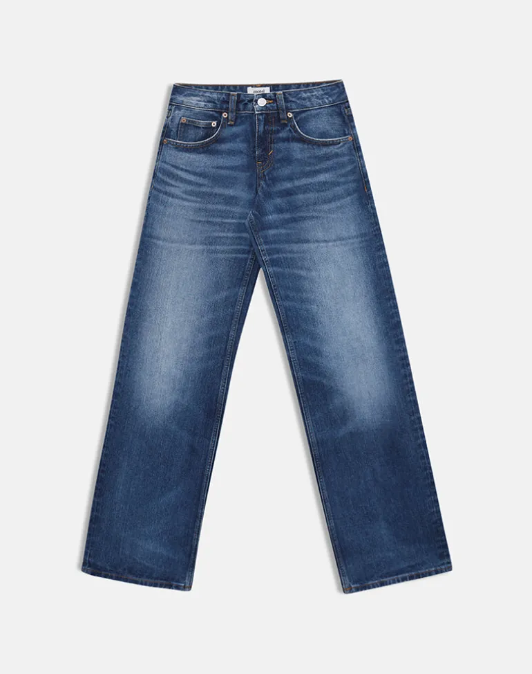 Low Rise Parallel Jeans in Timeworn Blue