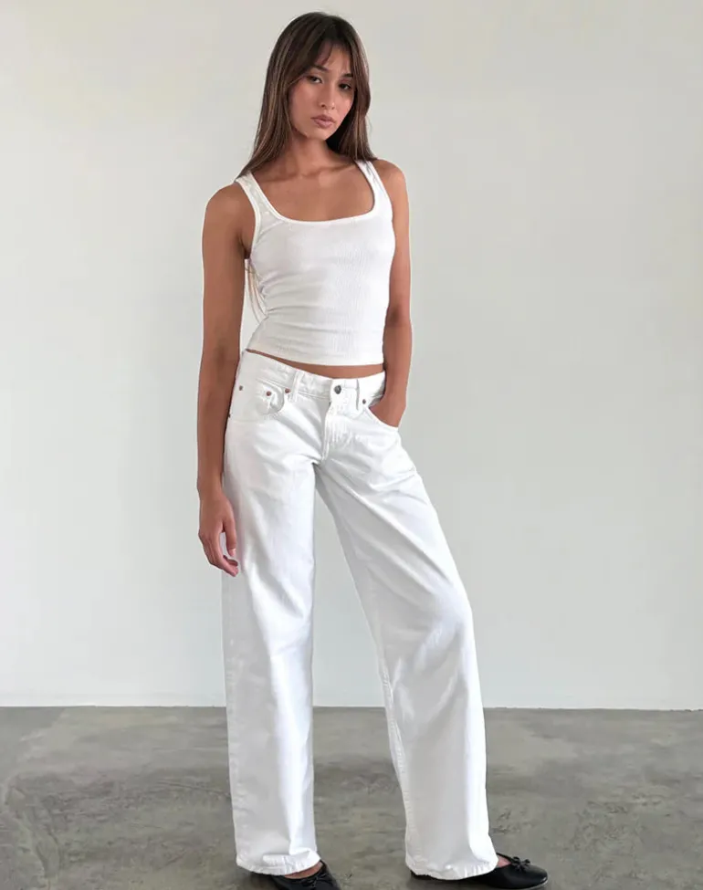 Low Rise Parallel Jeans in True White