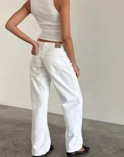 Low Rise Parallel Jeans in True White