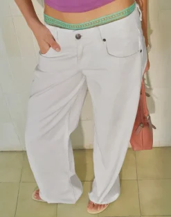 Low Rise Parallel Jeans in True White