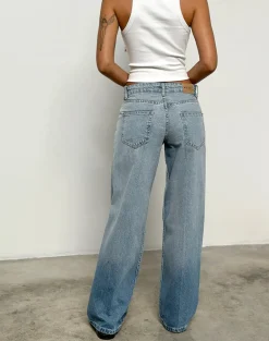 Low Rise Parallel Jeans in Vintage Bleach