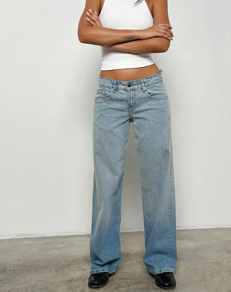 Low Rise Parallel Jeans in Vintage Bleach