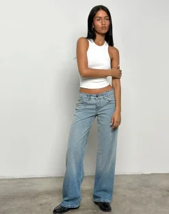 Low Rise Parallel Jeans in Vintage Bleach