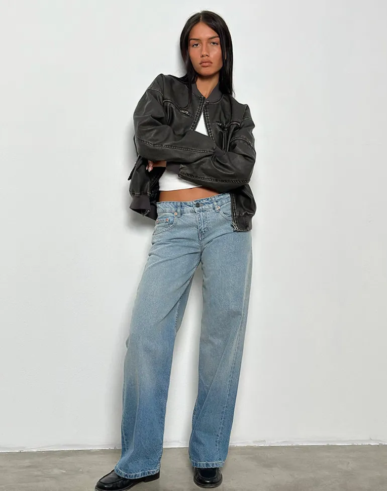 Low Rise Parallel Jeans in Vintage Bleach