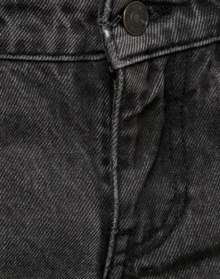 Low Rise Parallel Jeans in Washed Black Grey