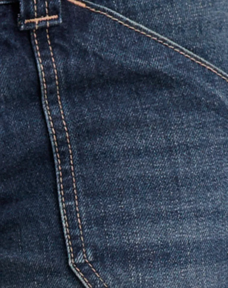 Low Rise Relaxed Cargo Jeans in Mid Blue Tint