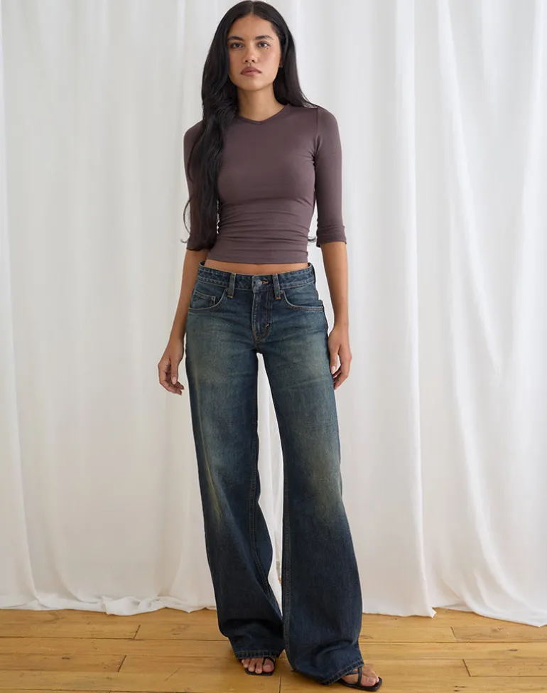 Low Rise Roomy Jeans in Aged Mid Blue