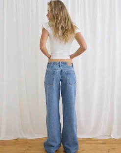 Low Rise Roomy Jeans in Blue Stone