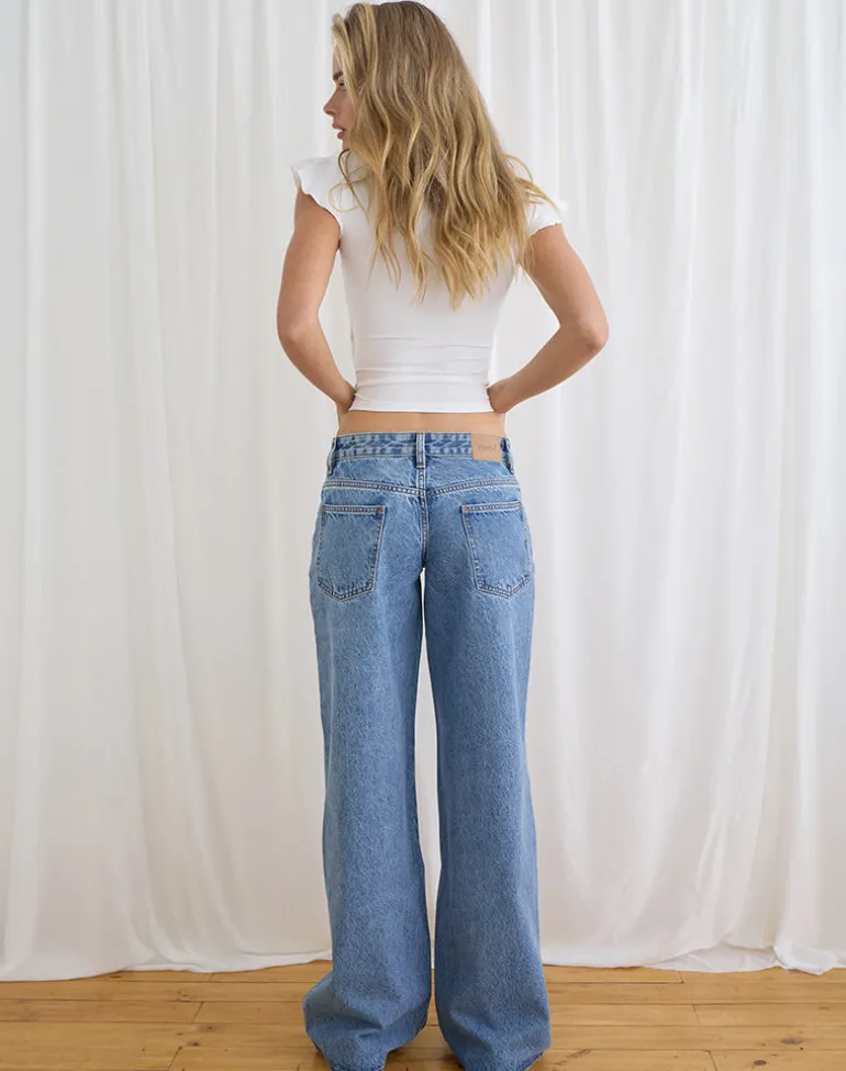 Low Rise Roomy Jeans in Blue Stone