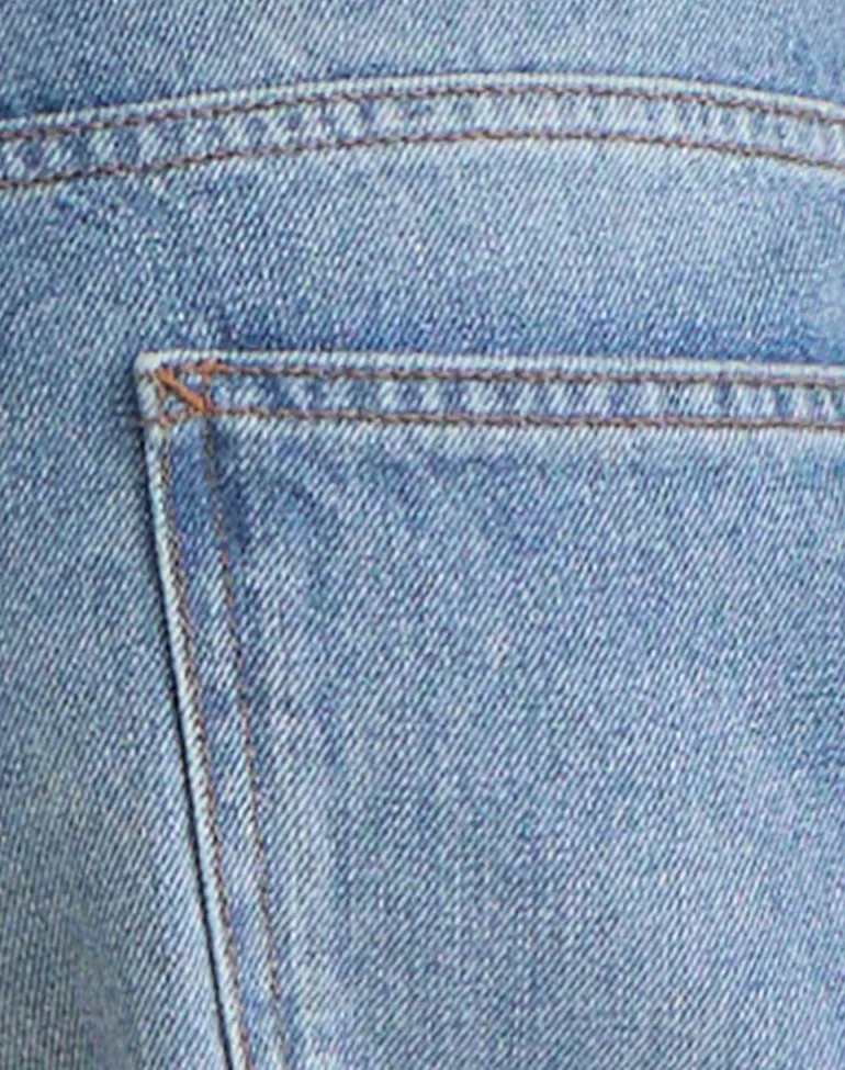 Low Rise Roomy Jeans in Bright Blue Used