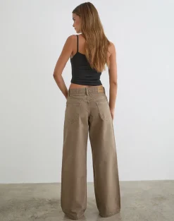 Low Rise Roomy Jeans in Bronze