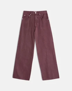 Low Rise Roomy Jeans in Burgundy