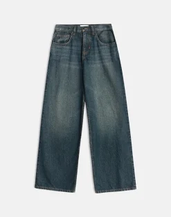 Low Rise Roomy Jeans in Dirty Green