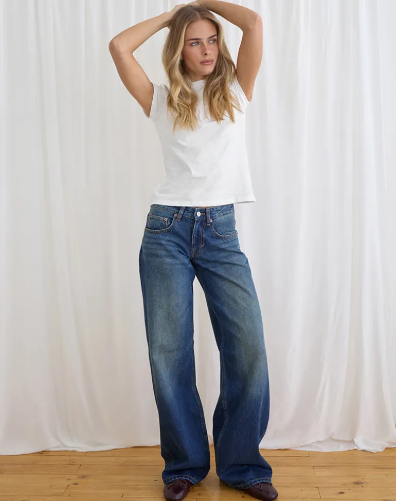 Low Rise Roomy Jeans in Mid Blue Tint