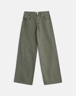 Low Rise Roomy Jeans in Olive
