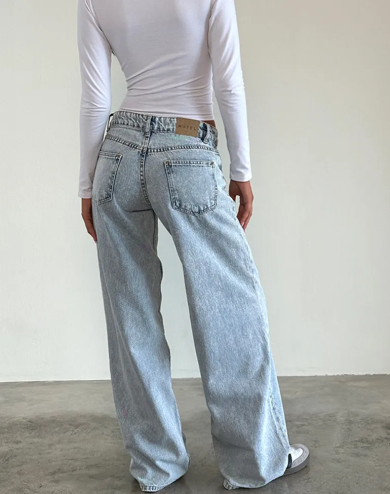 Low Rise Roomy Jeans in 80's Light Wash Blue