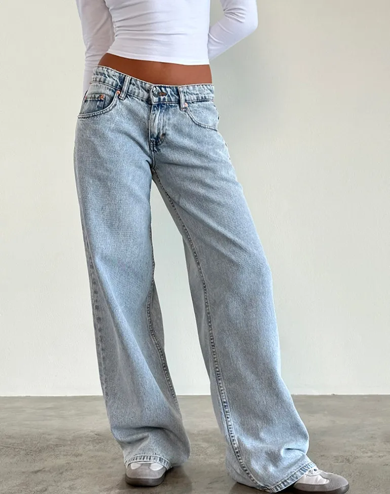 Low Rise Roomy Jeans in 80's Light Wash Blue