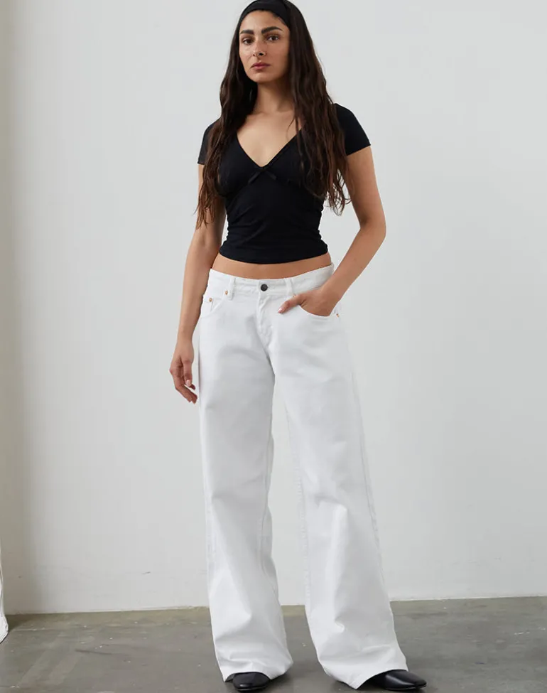 Low Rise Roomy Jeans in True White