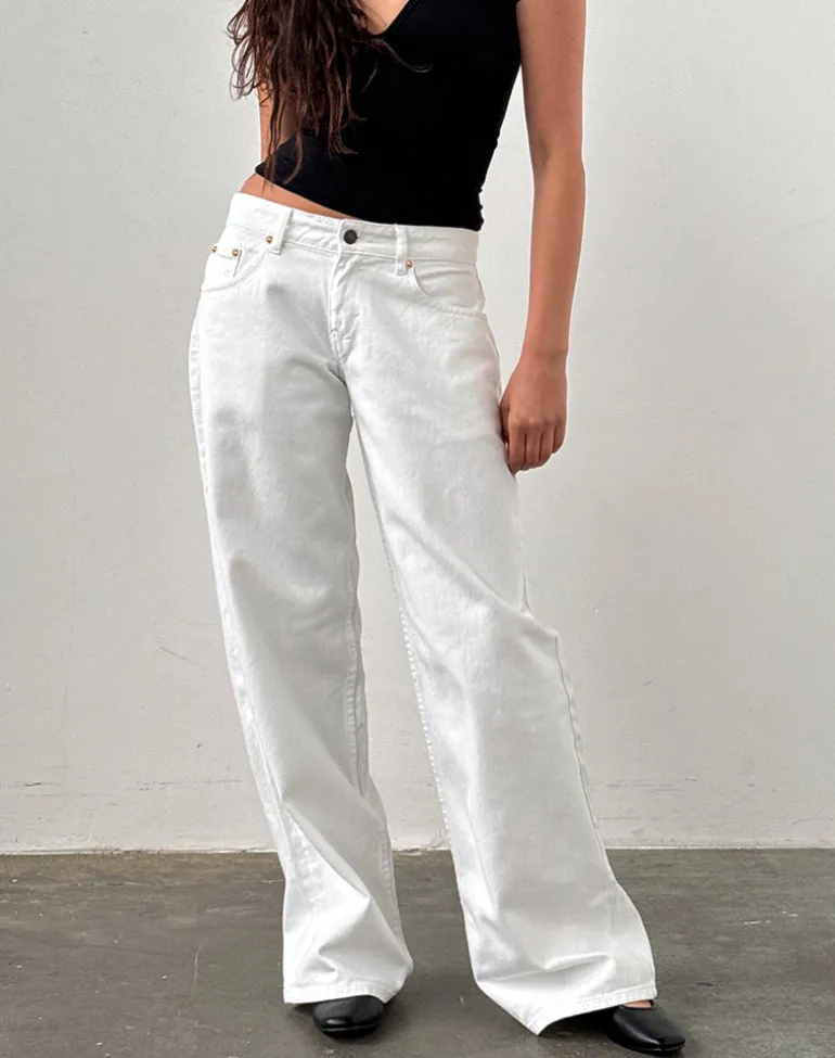 Low Rise Roomy Jeans in True White