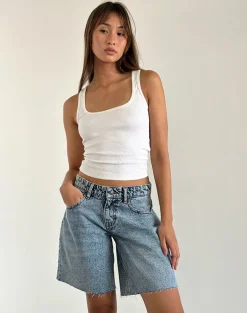 Low Rise Roomy Shorts in Vintage Blue Wash