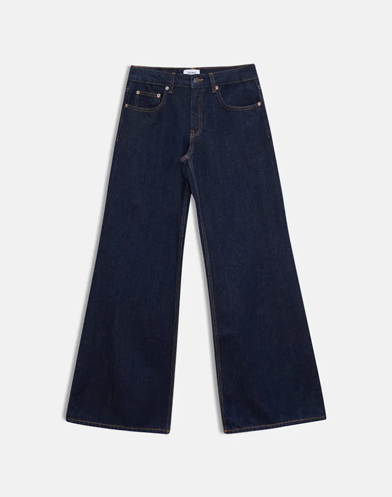 Low Rise Slouchy Flare Jeans in Indigo