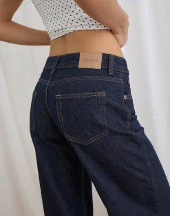 Low Rise Slouchy Flare Jeans in Indigo
