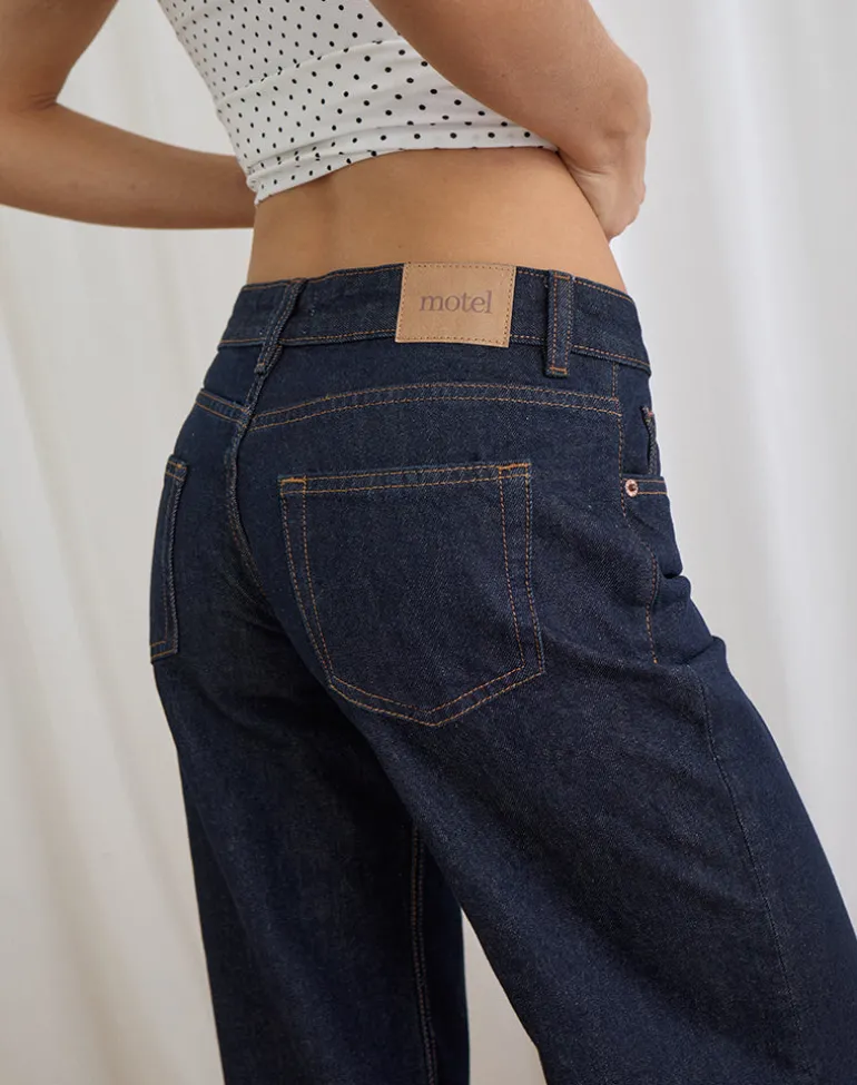 Low Rise Slouchy Flare Jeans in Indigo