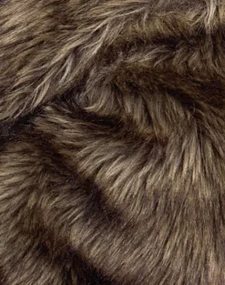 Lupita Jacket in Faux Long Fur Brown