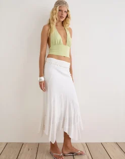 Luster Halterneck Top in Rayon Jersey Pistachio