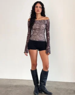 Lutana Top in Batik Botanical Brown