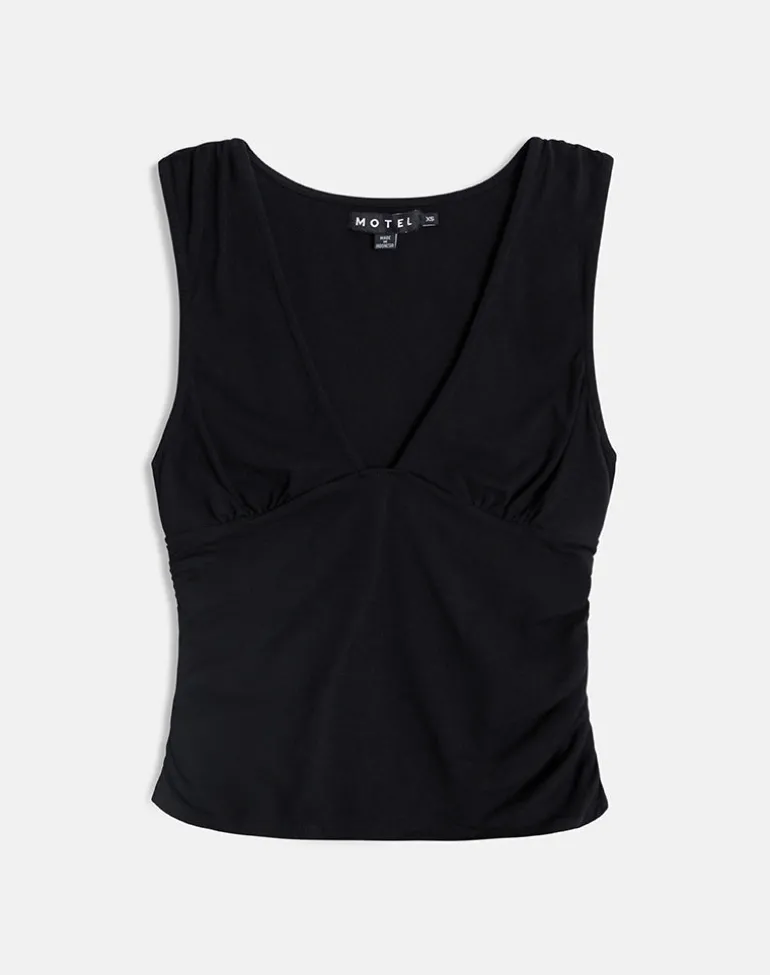 Lycia Plunge Top in Black