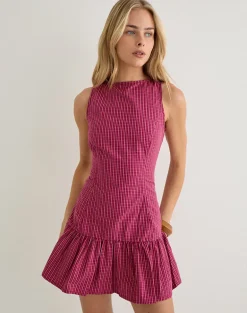 Maelah Dress in Raspberry Shadow Check