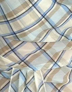 Maida Top in Chiffon Vintage Blue Check