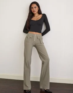 Maite Pocket Trouser in Tailoring Taupe