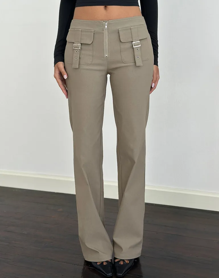 Maite Pocket Trouser in Tailoring Taupe