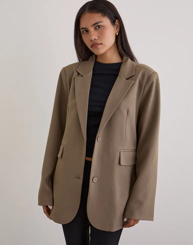 Maiwa Blazer in Textured Tailoring Beige