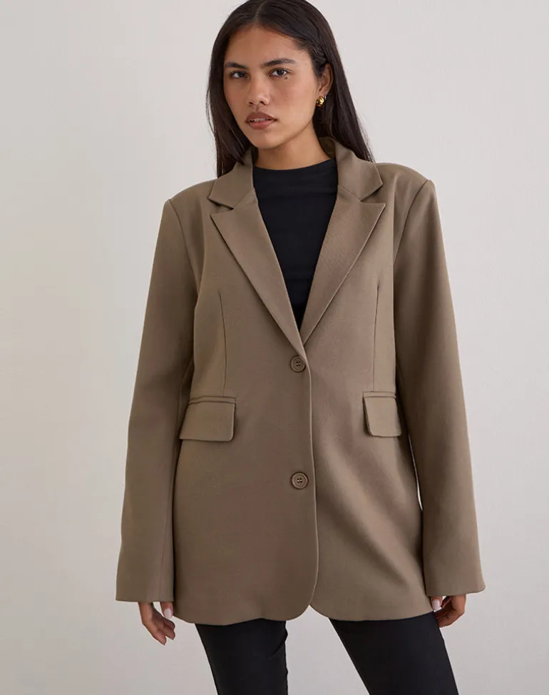 Maiwa Blazer in Textured Tailoring Beige